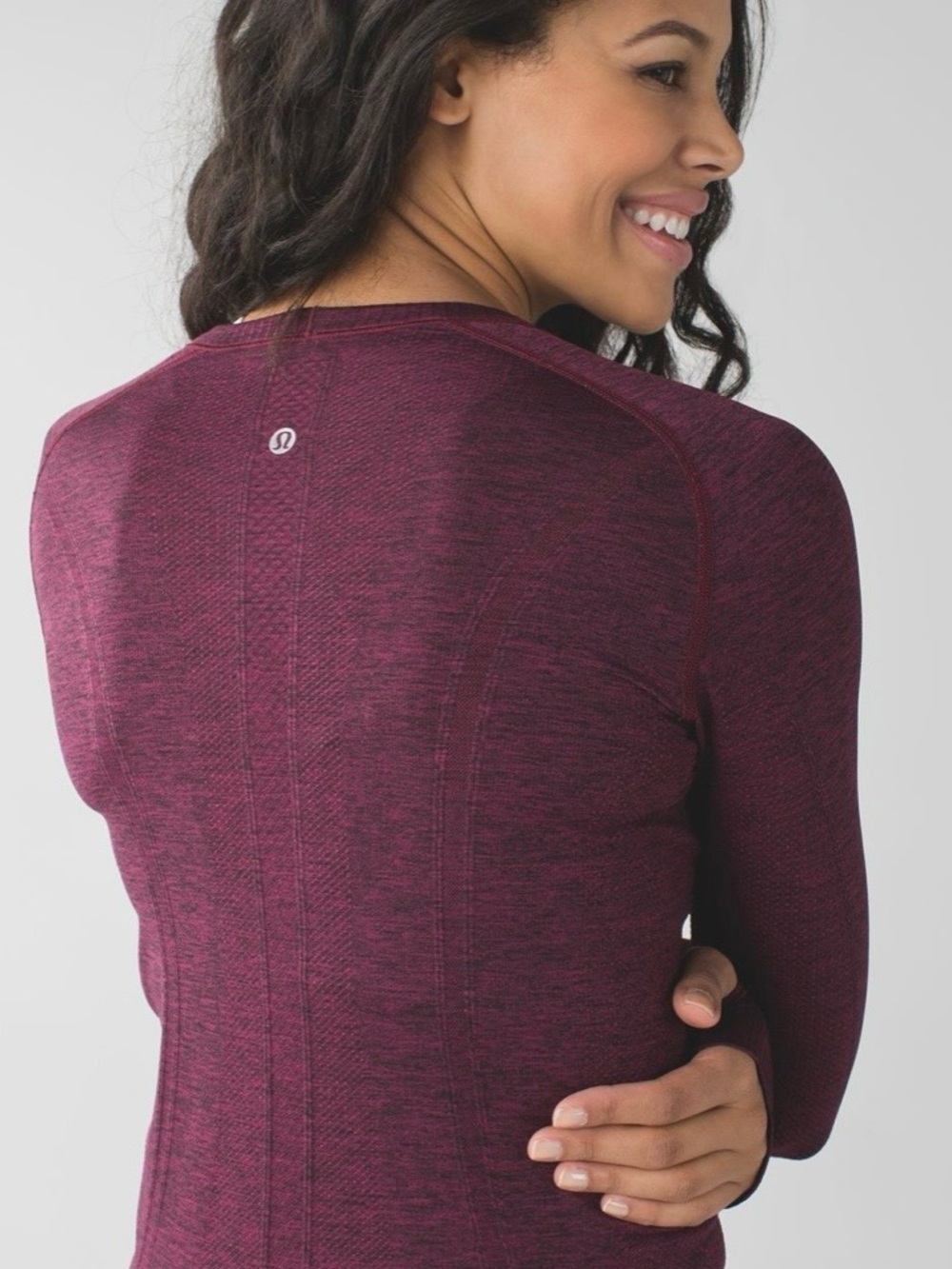 Lululemon Heathered Dashing Purple Swiftly Tech Long Sleeve Crew Size 12 - Picture 4 of 11